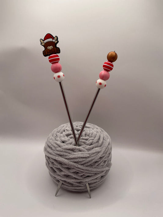 Weihnachtsbüffel dunkel Amigurumi-Stick 25cm