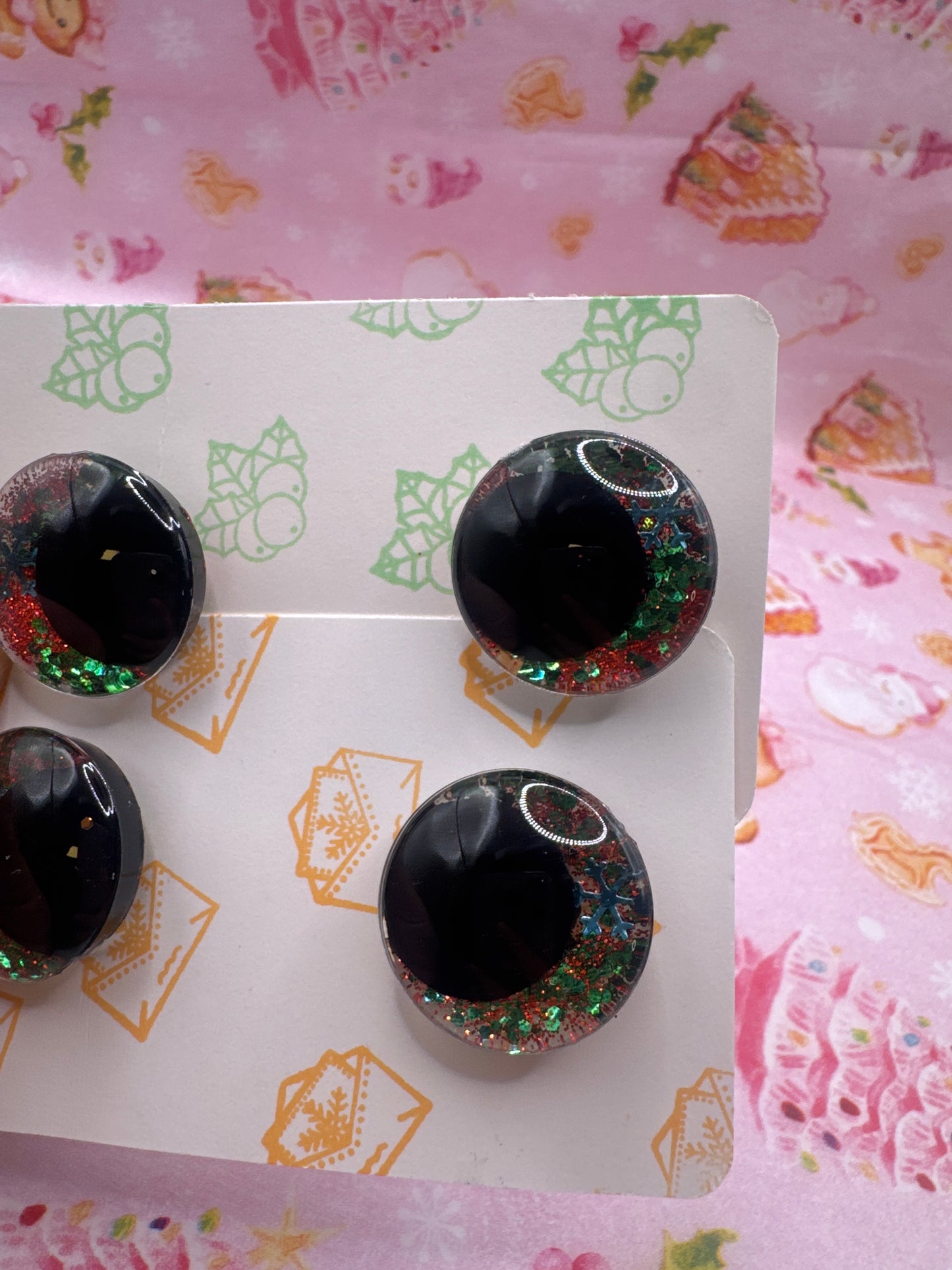 Christmas snow Sicherheitsaugen 25mm