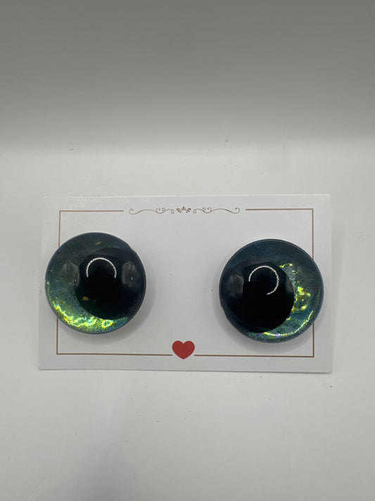 Bastelaugen Blau grün Chameleon 30mm