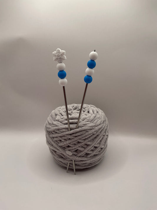 Schneeflocken Amigurumi-Stick 20cm