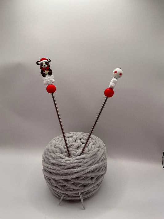 Weihnachts Teddy Amigurumi-Stick 25cm