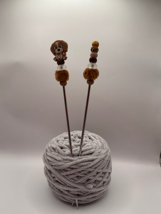 Hündchen Amigurumi-Stick 25cm